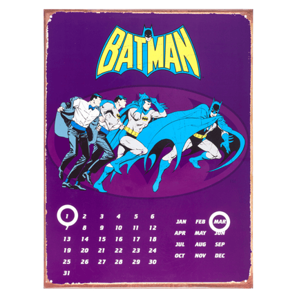 Purple Batman Metal Calendar - 30 x 41cm only5pounds-com