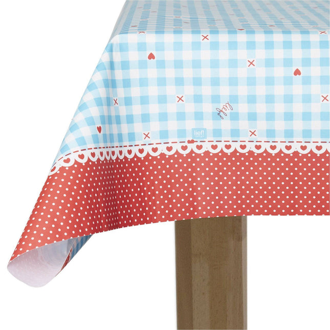 PVC Little Check Tablecloth - 240 x 140cm-8717266309649-Bargainia.com