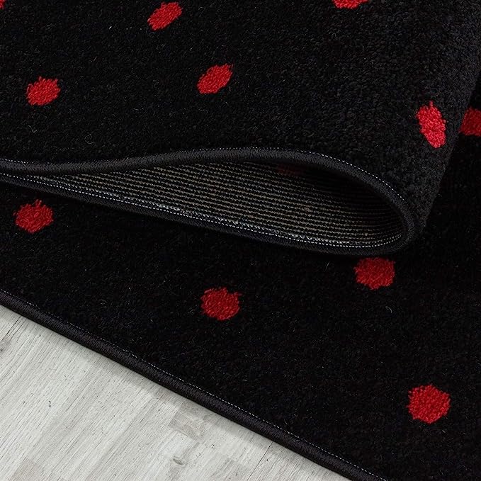 Red and Black Heart Kids Rug - Bambi Rugs Rug Masters