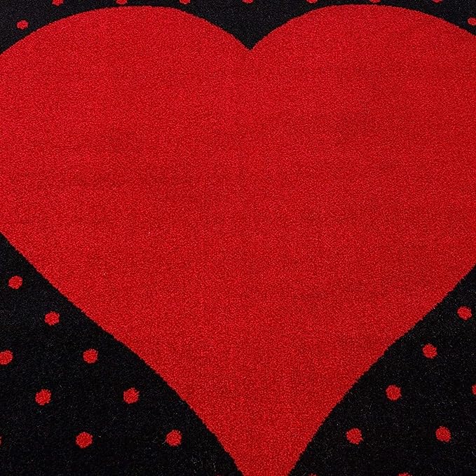 Red and Black Heart Kids Rug - Bambi Rugs Rug Masters