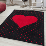 Red and Black Heart Kids Rug - Bambi - Bargainia.com - 