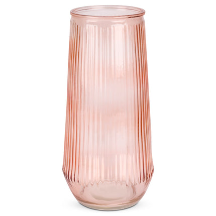 Red Glass Ribbed Vase - 30cm 4036812411600 bargainia-com