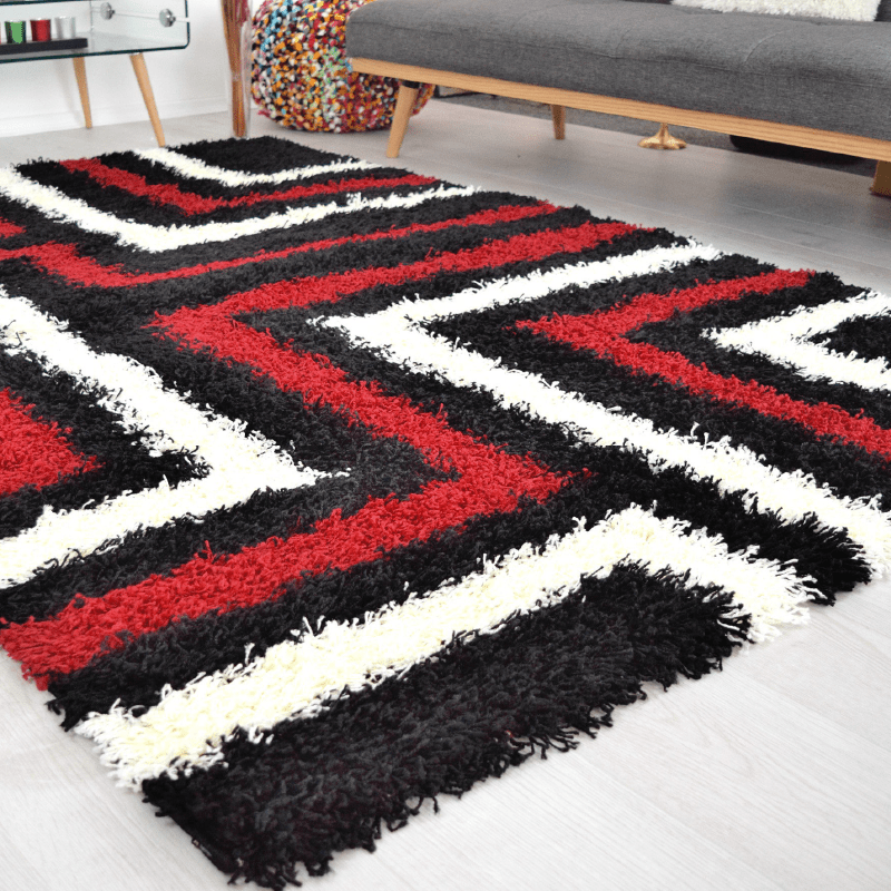 Red Tides Thick Shaggy Rug - California - Bargainia.com - 