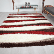 Red Waves Shaggy Rug - California Rugs Rug Masters
