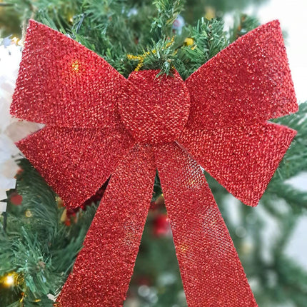 Red Tinsel Bow - 22 x 32 x 7cm-5050565313362-Bargainia.com