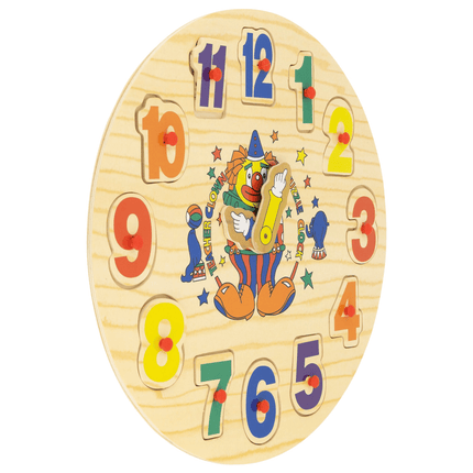 Round Wooden Clock Puzzle Toy - 30cm 5060269266321 Bargainia