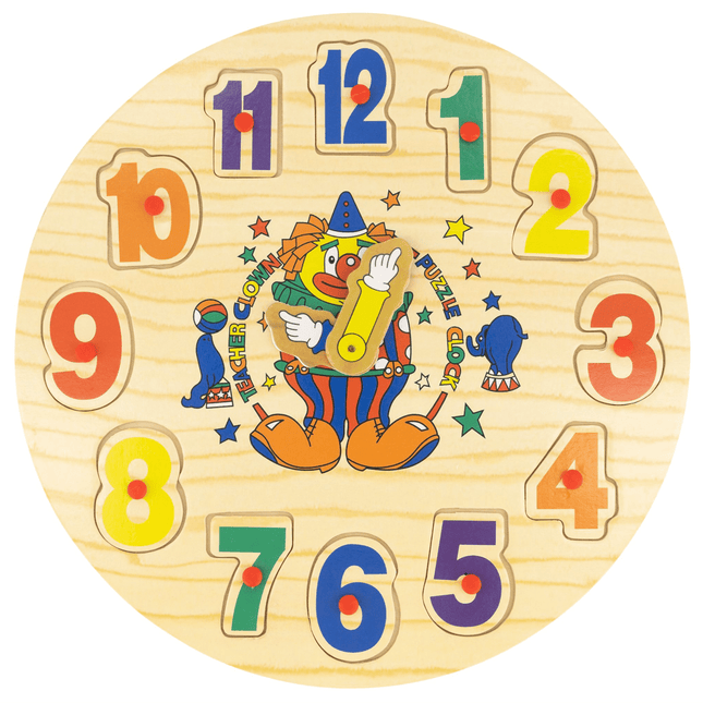 Round Wooden Clock Puzzle Toy - 30cm 5060269266321 Bargainia