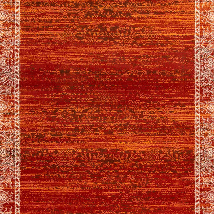 Red Contemporary Faded Oriental Motifs Rug - Texas - Bargainia.com