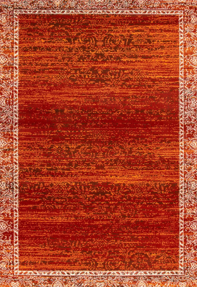 Red Contemporary Faded Oriental Motifs Rug - Texas - Bargainia.com