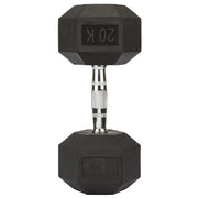 Rubber Hex Dumbbell 20kg Bargainia