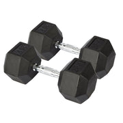 Rubber Hex Dumbbells - 2 x 20kg Bargainia