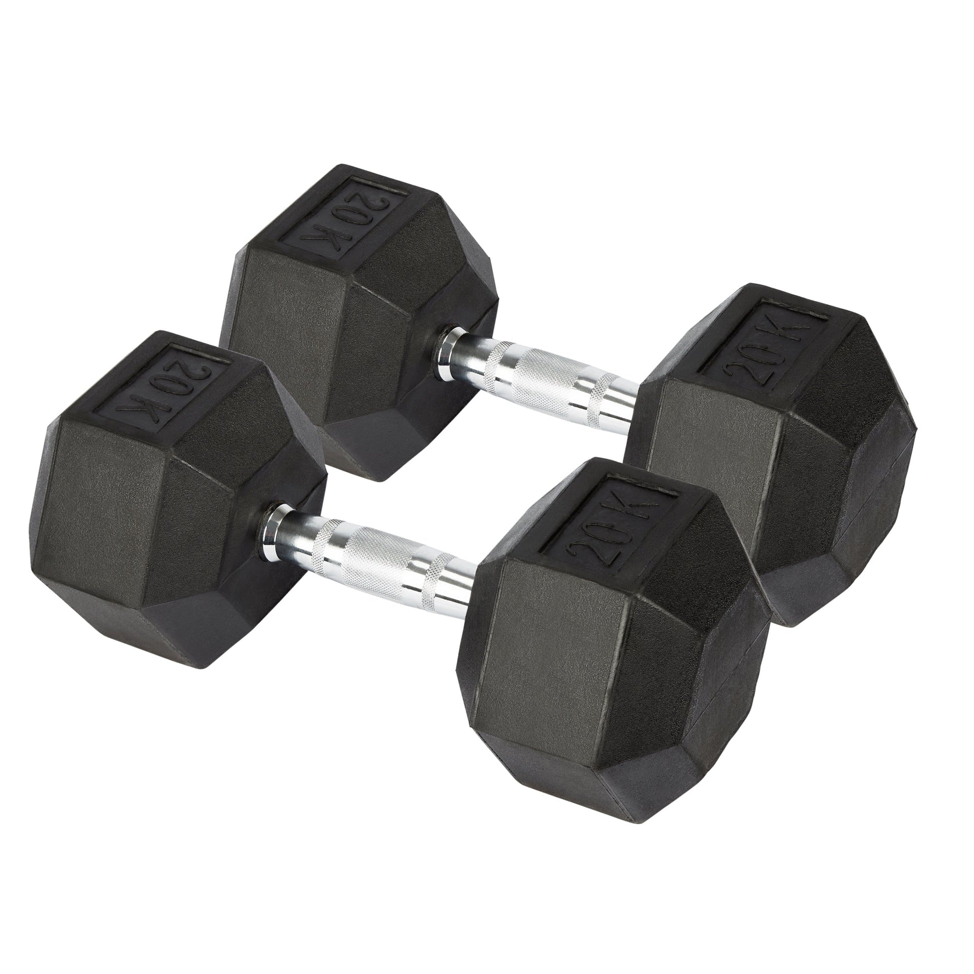 Rubber Hex Dumbbells - 2 x 20kg Bargainia