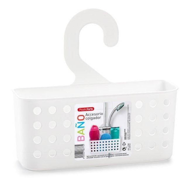 Shower Hanging Storage Basket - White 8435421867789 only5pounds-com