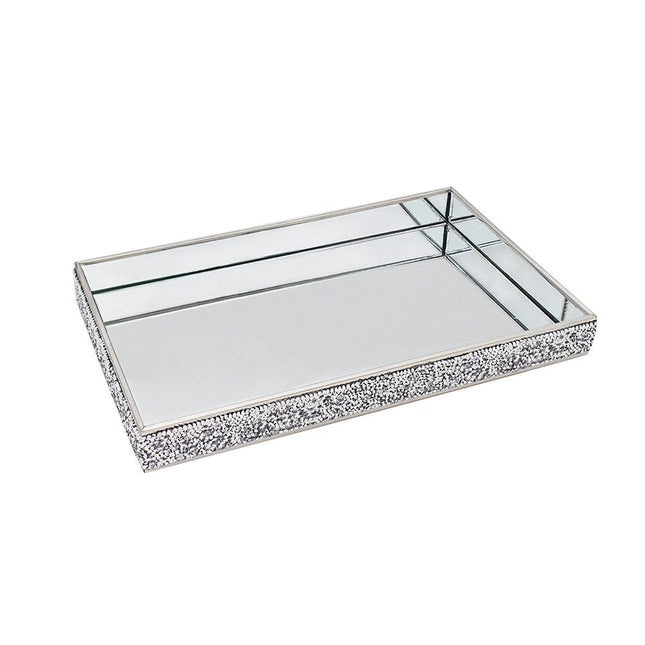 Silver Multi Crystal Tray - Assorted Sizes bargainia-com