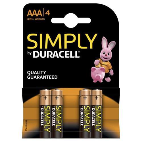 Simply Duracell AAA Batteries - 4 Pack 5000394002432