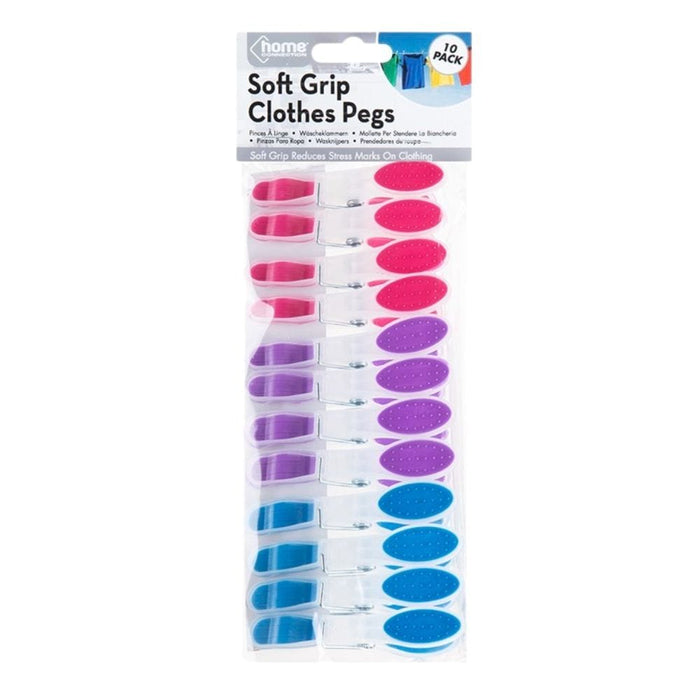 Soft Grip Clothes Pegs - 10 Pack 5050565598820 only5pounds-com
