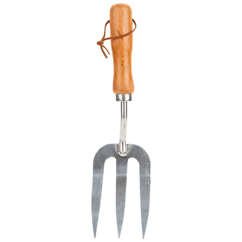 Stainless Steel Garden Fork With Wooden Handle - Bargainia.com - 