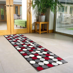 Stair Runner Hard Wearing Kitchen Mat - Texas Red & Grey Spots - Bargainia.com - 