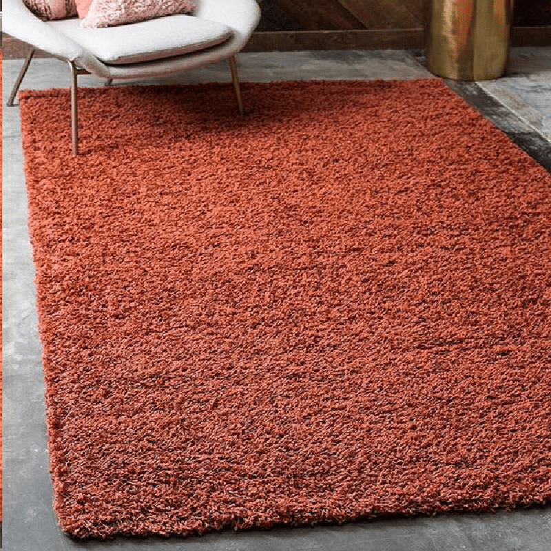 Terracotta Thick Shaggy Rug - California - Bargainia.com - 