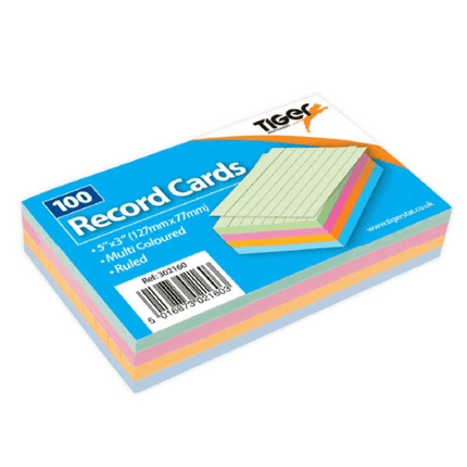 Tiger 100 Record Cards Multi Coloured-5016873021603-Bargainia.com