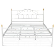 Truva Metal King Size Bedstead - 160 x 200cm - Silver Bed Frames Bargainia