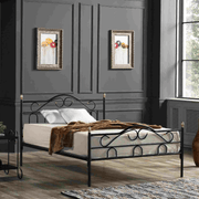 Truva Metal King Sized Bedstead - 160 x 200cm - Black Bed Frames Bargainia