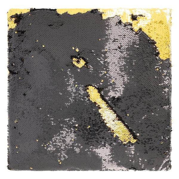 Two Tone Sequin Magic Cushion - 45cm Cushions Clearance Black/Gold