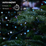 USB 8 Function LED Fairy Lights with Green Cable (200 Lights - 9M Cable) - White Lights - Bargainia.com - 