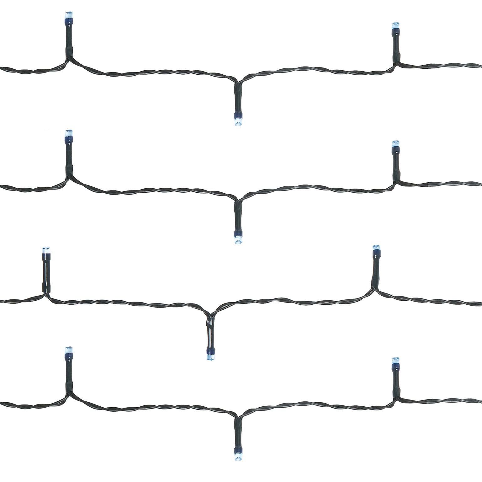 USB 8 Function LED Fairy Lights with Green Cable (200 Lights - 9M Cable) - White Lights Lighting Clearance
