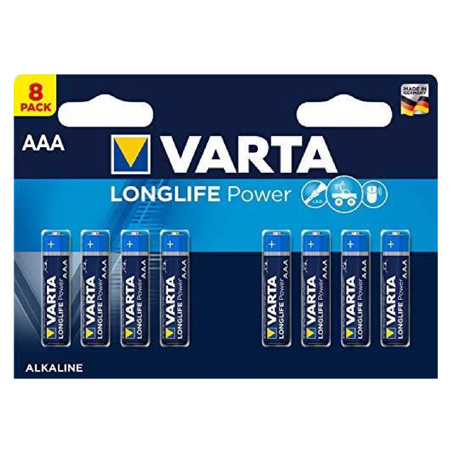 Varta Longlife Power AAA - 8 Pack-4008496807499-Bargainia.com