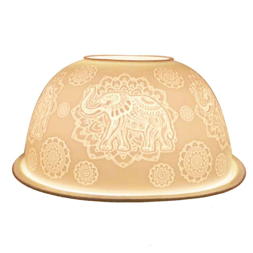 White Ceramic Dome Tea Light Holder - Elephant - 12cm 5010792475240 only5pounds-com