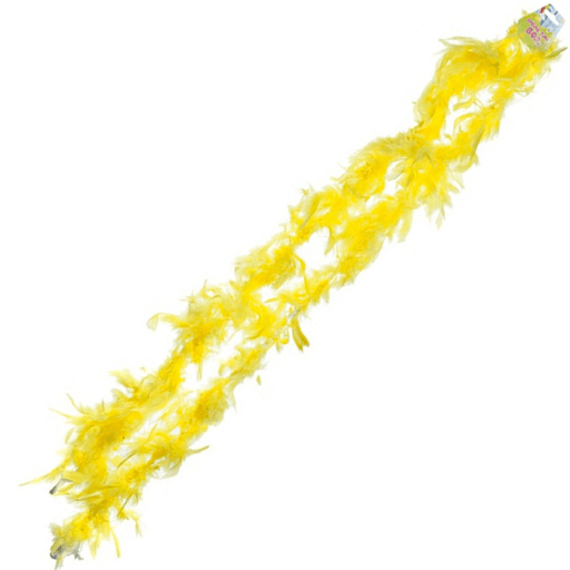 Yellow Feather Boa 1.5M With Header Card 5025572239677 only5pounds-com
