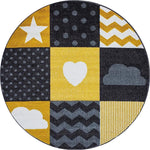 Yellow & Grey Checked Rug - Kids - Bargainia.com - 
