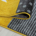 Yellow & Grey Checked Rug - Kids - Bargainia.com - 